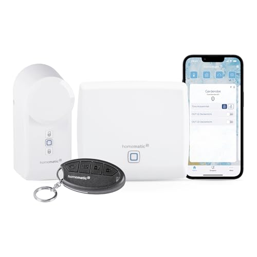Homematic IP Smart Home Starter Set Zutritt, elektronisches Türschloss, Smart Lock nachrüstbar ohne Umbau, steuerbar per App, Alexa & Google Assistant,...
