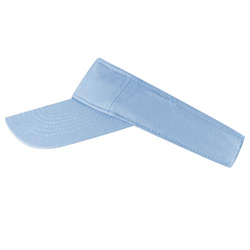 The Hat Depot Kids 100% Cotton Sport Quick-Adjust Strap Closure Sun Protect Golf Visor Cap… (Sky Blue) #TOP3