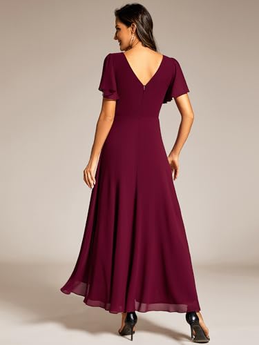 Image of Ever-Pretty Summer A-Line V-Neck Formal Dress for Women Empire Waist Chiffon Mother of the Bride Wedding Guest Dresses 41981