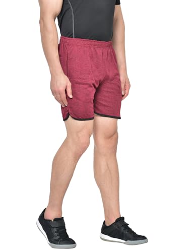 Image of CHKOKKO Men Shorts for Gym Sports or Running | Dry-Fit Fabric Single Layered Active Summer Workout Wear Knee Length Regular Fit | Elastic Waist with Front and Back Pockets
