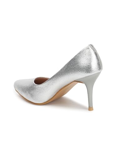Image of Carlton London Women Stylish Slipon Pump Shoes with Stiletto Heels, Pointed Toe