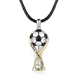 SOLOLIKE Soccer Ball Necklaces for Girls Boys: Sterling Silver 3D Soccer Champions Pendant for Women