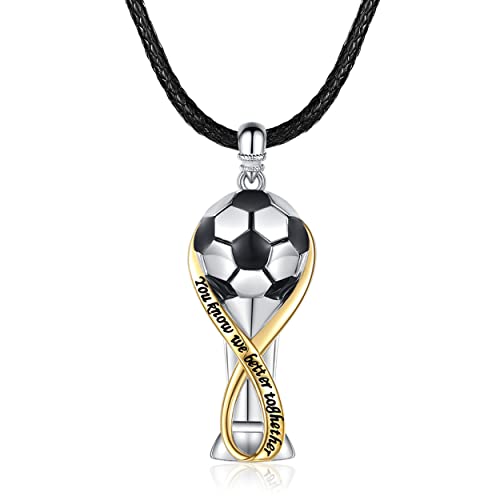 Sololike Soccer Ball Necklaces For Girls Boys: Sterling Silver 3D Soccer Champions Pendant For Women Men - Football Necklace Trophy Pendant Soccer Accessories Ball Jewelry Gifts For Soccer Lovers #TOP7