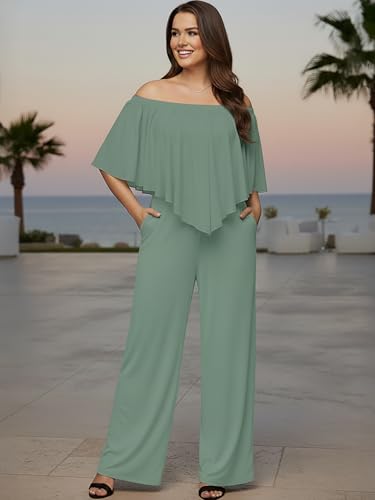 Image of KOH KOH Womens Long Pant Strapless Off Shoulder Pockets One Piece Jumpsuit
