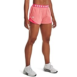 Under Armour Play Up Short 3.0-Twist Pantalones Cortos, (683) Pink Shock/Posh Pink/White, Medium para Mujer