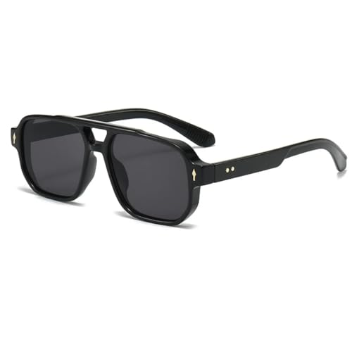Lunettes de soleil rivets et verres transparents pour une allure haut de gamme
