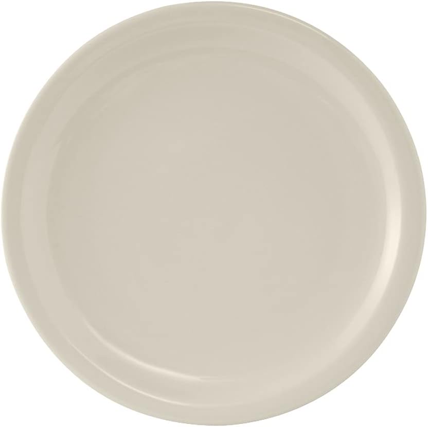 Tuxton China TNR-016 Plate, 10-1/2" Diameter, Round, Narrow Rim, Microwave and Dishwasher Safe, Oven Proof, Fully Vitrified, Ceramic, TuxCare, Healthcare, Nevada, Pack of 12