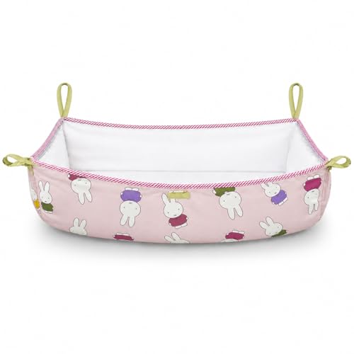 Image of Traditional Baby Khoyu /Cotton Cradle Cloth for Ghodiyu /Jhula /Palna with Astar Double Layer Support | Cloth for Cradle Stand Use Rabbit Print (Pink)