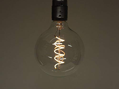 Bombillas de filamento industrial vintage Edison para lámpara E27 ES Tornillo & B22 bayoneta (5 unidades), Z - Xl Globe Flex Led Spiral, E27 SCREW IN