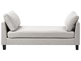Beliani Chaiselongue Stoff hellgrau beidseitig mit Kissen Metallfüßen Skandi-Stil Archiane