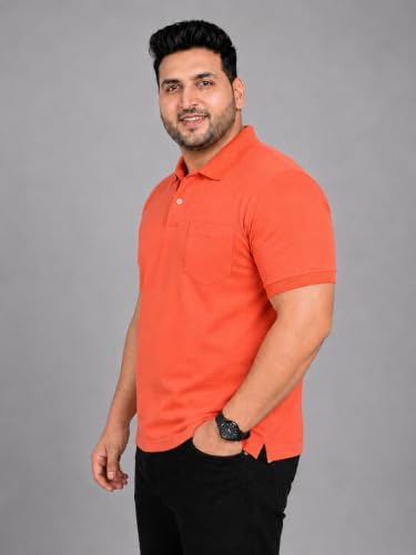 Image of INKKR Plus Size Solid Men's Polo Neck T-Shirt