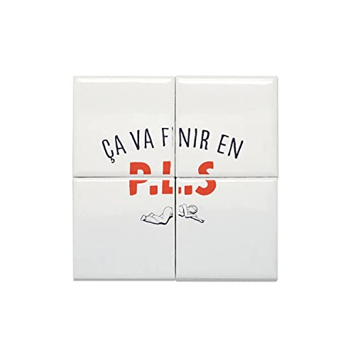 Carreaux céramique fête alcool déco bar table basse lot de 4 pièces 20x20