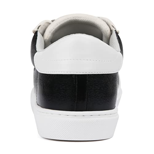 Image of PARTY Women's Fashion Sneaker Lace Up Low Top Comfortable Cushioned Walking Shoes,Podcast,Black Met,8.5
