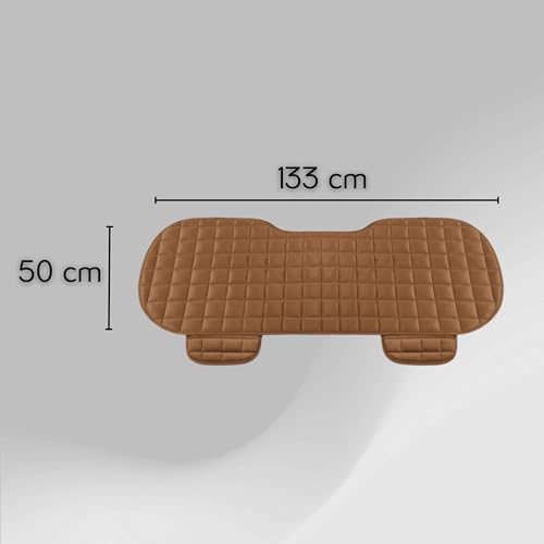 Capa Assento para Banco de Carro traseiro Almofadado Confortável Em Suede Com Porta Objetos (MARROM)