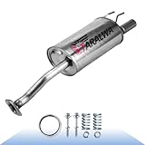 TARALWA Rear Exhaust Muffler Stainless Steel compatible with 2006-2011 Civic 1.8L, Civic Hybrid 1.3L (Includes Gasket and Bolt kit),Replacement part,HC01