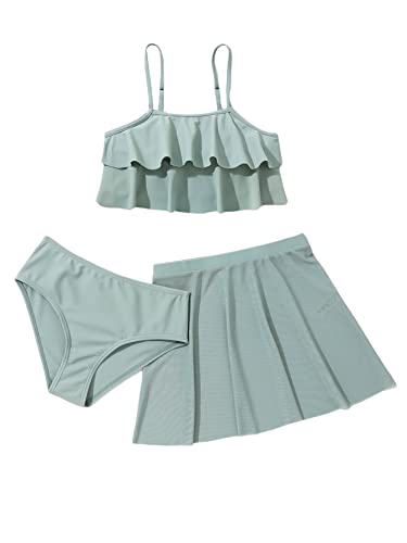 Milumia Girl's Three Piece Ruffle Bikini Set #TOP25