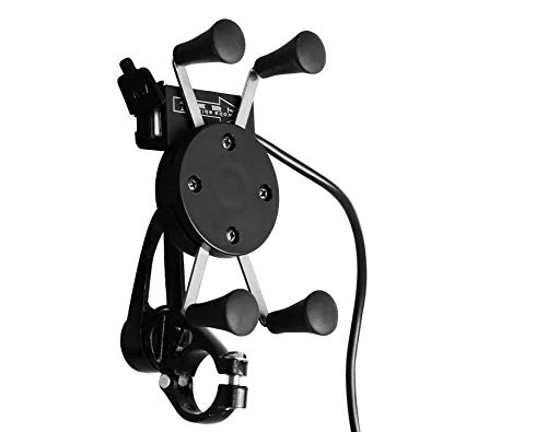 Bike X-Grip Mobile Phone Holder with USB Charger for Hero Passion XPro