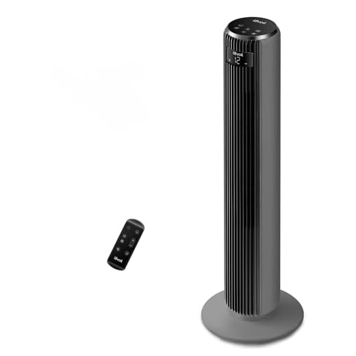 LEVOIT Ventilador de Torre con Mando a Distancia, Ventilador Silencioso 23dB y 39W, Oscilación 90° con 7m/s, 4 Modos 5 Velocidades, 12H Temporizador, Fácil de Montar para Dormitorio