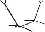 Outsunny 9.5ft Hammock Stand Uniquement, Hamac portable avec roues, Hamock net réglable, pour String-style, style brésilien, style plat, Hammocks style corde, noir