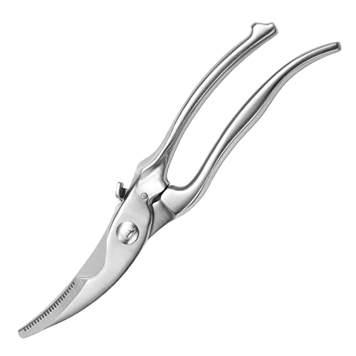 MITSUMOTO SAKARI 28 cm Japanische Hochleistungs Küchenschere, Federbelastete Ganzstahl Küchenschere, Profi Geflügelschere aus Edelstahl für Huhn, Fleisch, Knochen Cover