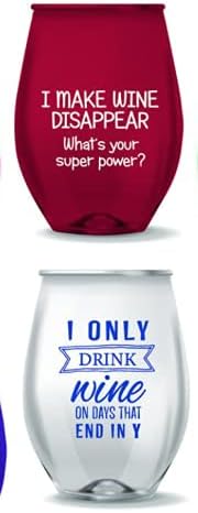 Pen Kit Mall PKM - Stemless Wine Glasses - Set of 12 - NOVELTY FUNNY SAYINGS - CAMPING -CHRISTMAS - NEW YEARS HALLOWEEN (NOVELTY FUNNY SAYINGS) - Image 6