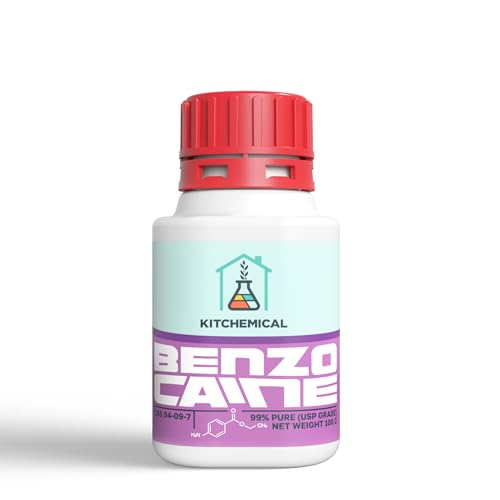 Kitchemical Benzocaine (99% USP Grade), Ultra-Pure Crystalline Powder, 100g