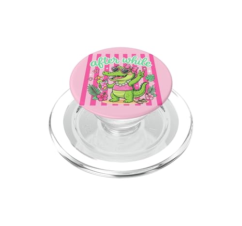 PopGrip para MagSafe de cocodrilo rosa: el soporte ideal para los viajes de las niñas