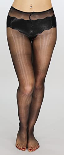 Mona's Choice Ultra Sheer Pantyhose/Sheer to Waist Pantyhose/Glossy Pantyhose (1, Black 1 Denier)2
