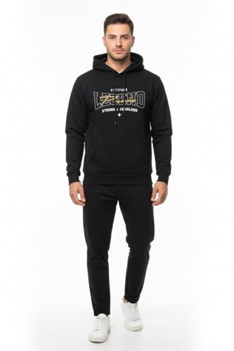 Image of Amazon Brand - INKAST Men Hooded Sweatshirt with Minimal Print | Casual wear | Stylish Winter Hoodie with Drawstrings | Kangaroo Pockets | Pullover