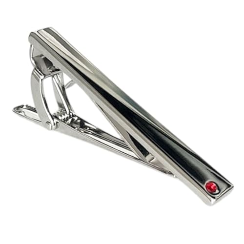 [鎌倉カフス工房] 1月の誕生石カラー ガーネットクリスタルガラスネクタイピン（タイバー） birthtie-01