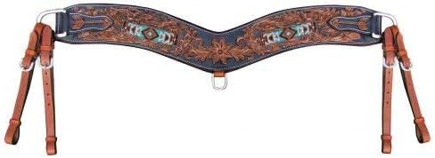 Showman Floral & Arrow Tooled Leather Tripping Collar w/Beaded Design
