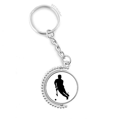 Porte-clé hockey sur glace rotatif multicolore idéal pour le sac de sport