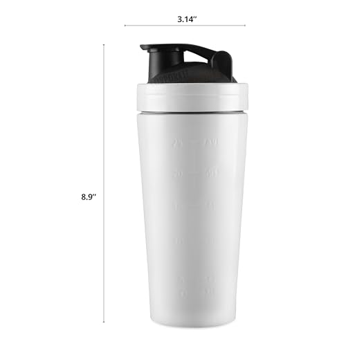 Image of CORPORATE PORIUM Customised Stainless Steel Shaker for Gym (White)- 100% Leakproof Guarantee,Leakproof Gym Shaker for Supplements Water Bpa Free Material Diwali Gift, 700 Milliliter