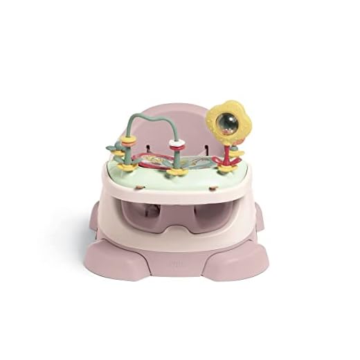 Mamas & Papas Baby Bug Booster Seat for Dining, Detachable Tray, Harness, Adjustable Seat and Non-Slip Feet, Blossom (Pink)