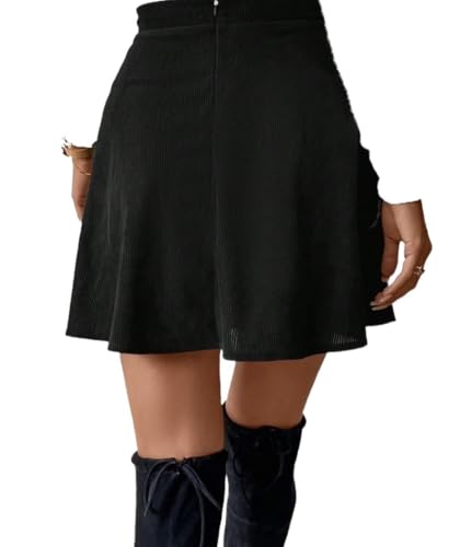 Solid High Waist Skirt Basic Women's Summer Casual Vinage Skirt2