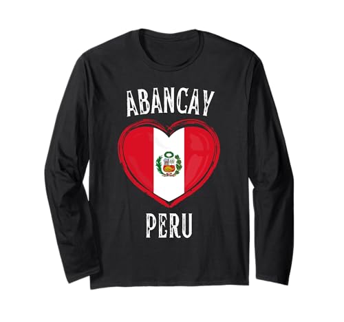 Peru Flag Heart Abancay City Manga Larga