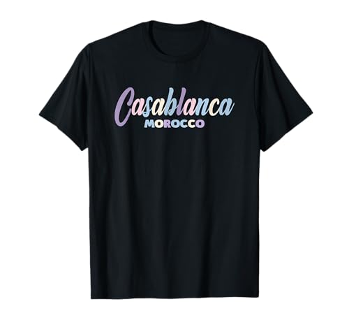 Casablanca Morocco Vibrant Pastel Text T-Shirt