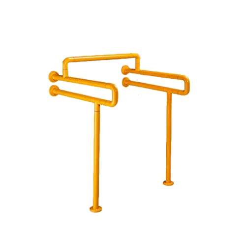 Toilet Armrest, Stainless Steel Urinal Non-Slip Handicapped Barrier-Free Handrail Luminous Circle Bathroom Yellow(B)