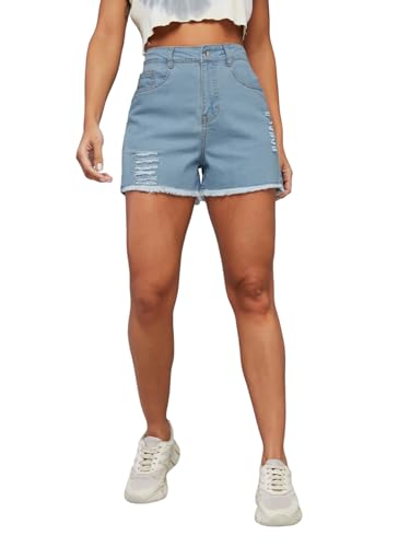 Image of Dolce Crudo Above Knee Denim Shorts for Women