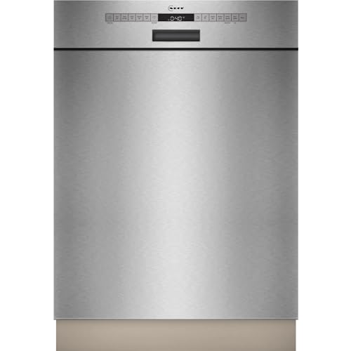 NEFF S125ECS15E, N 50, lavastoviglie Smarter sottopiano 60 cm, lavabile in lavastoviglie, Made in Germany, cassetto portaposate, molto silenzioso, Open Dry, forte pulizia con Chef 70ºC, acciaio