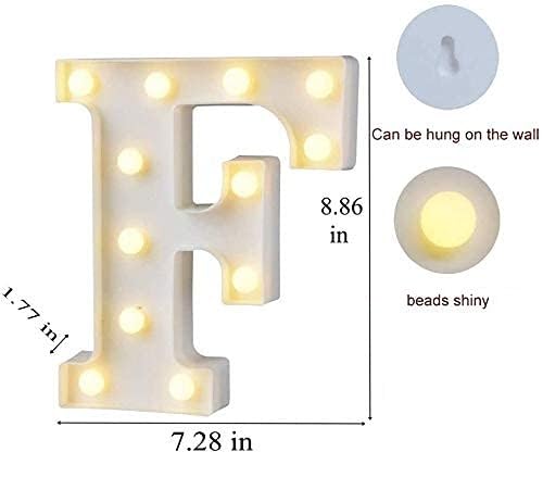 Image of Desidiya LED Marquee Alphabet Letter Light Sign - Illuminated Decorative Wall Hanging for Birthday, Anniversary & Party Decor (Letter-F)