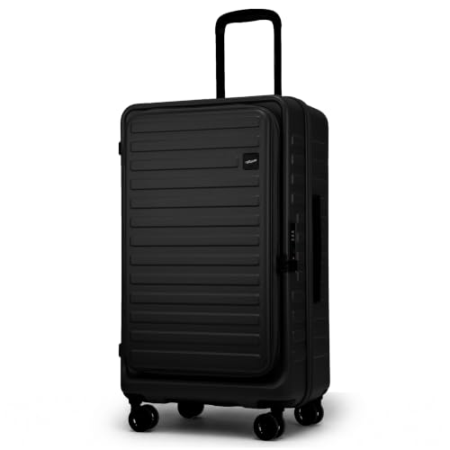 Image of F Gear Windsor Medium 68cm German Makrolon Polycarbonate|Japanese Hinomoto Wheel|Front-Opening Trunk-Style Hard Luggage|Check-in Suitcase for Travel|Laptop sleeve, Expandable, Anti-Theft Zipper| Black