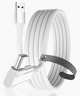 Basesailor Oculus Link 5M Cable,USB A 3.0 to Type C 5Gbps VR High Speed Cord,PC Game Charging Cable USB-C Right Angle 90 Degree Connector for Meta Oculus Quest 1 2,Virtual Reality Headset,Steam VR