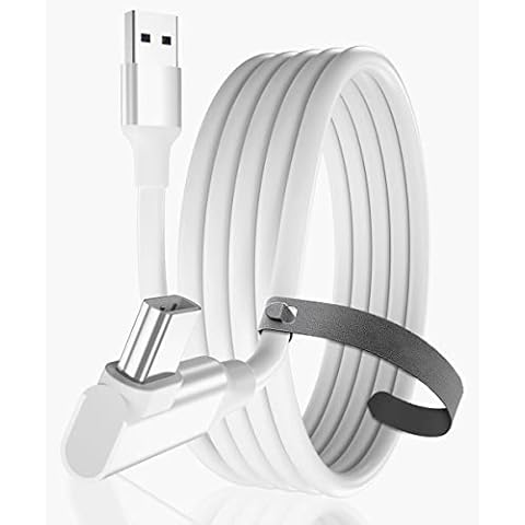 Basesailor Oculus Link 5M Cable,USB A 3.0 to Type C 5Gbps VR High Speed Cord,PC Game Charging Cable USB-C Right Angle 90 Degree Connector for Meta Oculus Quest 1 2,Virtual Reality Headset,Steam VR Cover
