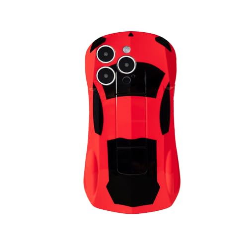 Imcooerkez 3D Car Case for iPhone 13 Pro for Kid Boy Teen Girl, Glossy Red Cool Cute Race Sports Car Design iPhone 13pro Phone Cover, Women Men Protective Soft Fashion iPhone 13pro Case (Redcar)