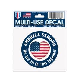 Autocollant patriotique Amérique en cœur 7,6x10,2 cm pour déco voiture et ordinateur waterproof