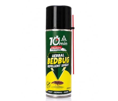 Image of Amish Herbal Bed Bug Spray 200 ml | Powerful Bed Bug Repellent Spray for Beds, Mattresses & Furniture | Organic Khatmal Repellent for Home | Odorless Herbal Pest Control