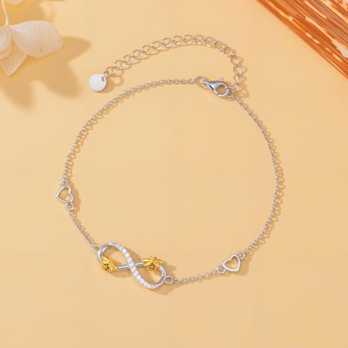 Image of 925 Sterling Silver Layered Ankle Bracelets for Women Jewelry Gifts | 925 Sterling Silver Layered Sea Turtles /Elephant /Wave Anklet Animal Bracelet Summer Ocean Beach Jewelry Gifts for Women