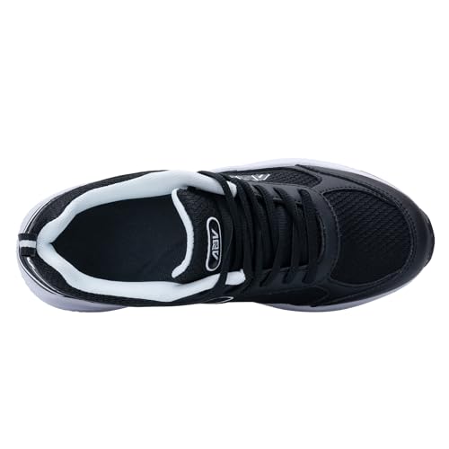 Image of AOV Womens Walking Shoes with Arch Support Plantar Fasciitis Sneakers Orthotic Tennis for Foot Heel Pain Relief Size 7 Blackwhite