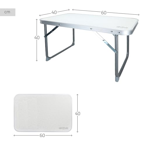 Table de camping pliante en aluminium table basse blanche légère de jardin - 3